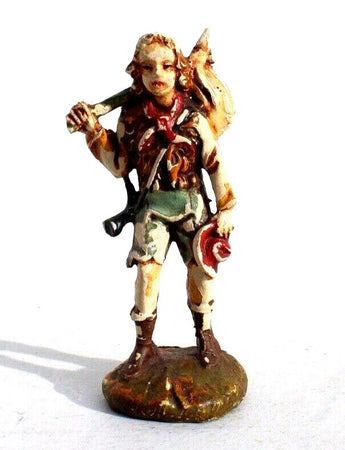 Vintage GIRL HIKING Compressed Saw Dust FIGURINE Composite Wood