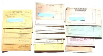 Lot Of 27 Vtg 1959 - 1977 Long Beach Bowling Beverage CITY LICENSE OWNERSHIP