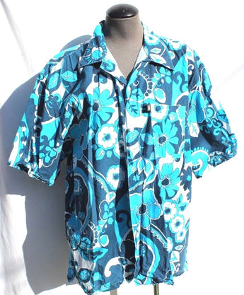 Vtg Pineapple Connection Men’s Retro Hawaiian Surf Beach Button Up Shirt Large
