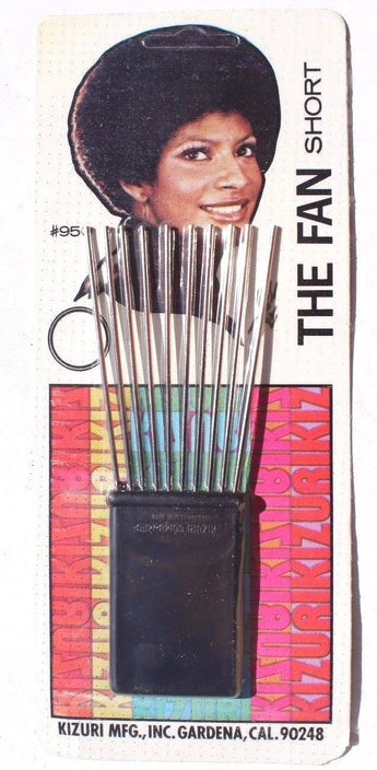 Sealed 1970s The Fan Short Afro Hair Pick Retro Groovy - New Old Stock #950