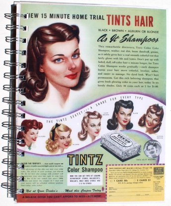 1950s Hair Tints Color Shampoo Ad Notes Journal College Ruled Spiral Notebook