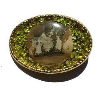 Vtg Western Cowboy Belt Buckle Jewelry (Agate Stone Geode Gemstone) Fossil #135