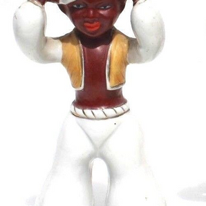 Vtg Terracotta Hand Painted Porcelain Figure Moroccan Egyptian Man