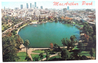 Vtg 1960 MAC ARTHUR PARK (Downtown) Los Angeles CA California POSTCARD
