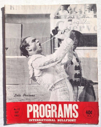 Vintage September 1962 Programs International Bullfight Bullfighting Magazine