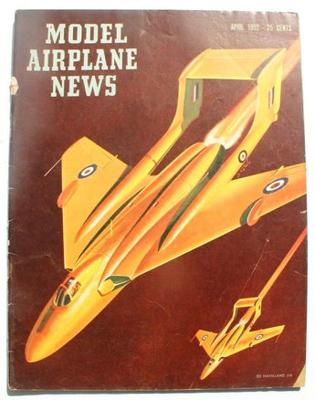 Vtg April 1952 Model Airplane News Aviation Magazine - De Havilland 110