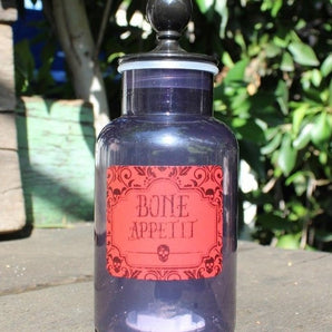Halloween Light Up Bone Appetit Witch Magic Spell Science Lab Chemistry Bottle