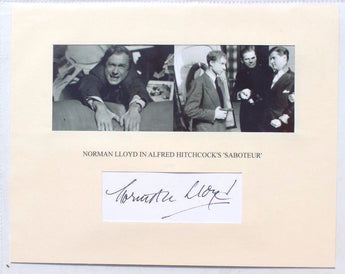 Vtg Norman Lloyd In Alfred Hitchcock's S "Saboteur" SIGNED Photo