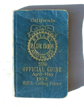 Vtg April - May 1952 Kelley Blue Book Official Guide Book O.P.S. Ceiling Prices