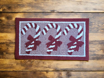 New Candy Cane Door Mat Christmas Welcome Doormat Indoor Entrance Room Decor Rug
