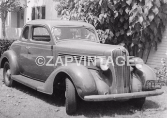 Vtg Black & White 1936 Plymouth 2 Door Classic Car California Photo #806