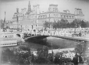 Vintage Antique 1870 -1899 Paris France - Hotel De Ville Photo #2495