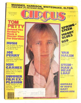 Circus Magazine August 1981 Tom Petty Joe Perry RUSH Kim Carnes VAN HALEN Poster