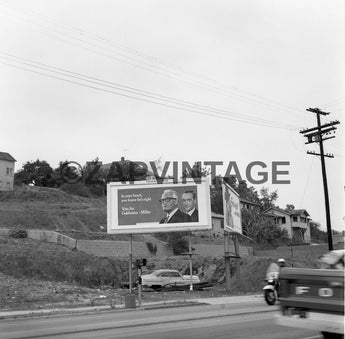 Vtg 1964 Political Vote For Goldwater / Miller Billboard Sign L.A. Photo #2075