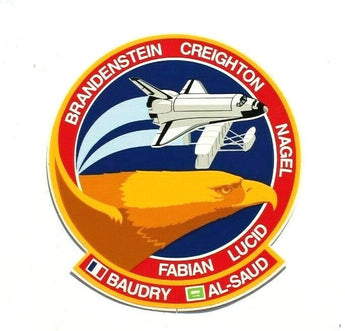 Vtg NASA Shuttle STS 51G Crew Members Brandenstein Creighton Nagel Decal Sticker