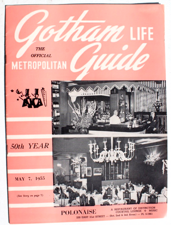Vintage May 7, 1955 Gotham Life Guide - The Official Metropolitan Magazine