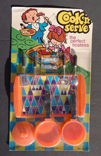 Vtg 1960's Day-Fran (Cook'n Serve) Kids Play Toy Utensils Serving Set NOS