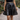 New English Rose Black Gothic Rocker Faux Leather Mini Skirt Small NWT