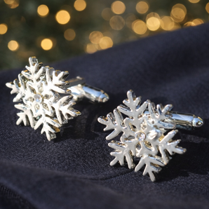 NEW Christmas Snowflake Cufflinks Snow Wedding Holiday Men's CUFFLINKS