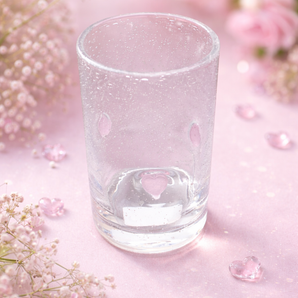 New Bubble Glass Girly Pink Heart Valentine Love Tall Tumbler Beverage Glass Cup