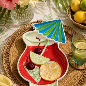 VTG Boston Warehouse Cocktail Summer Server Chips & Dip Party Serving Tray