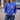 Vintage 1980s 1990s Talt INC BLUE Cotton Floral Flower Retro Colorful Sweater
