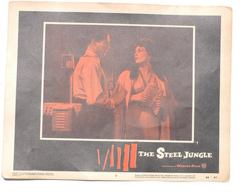 RARE Vintage 1956 THE STEEL JUNGLE Lobby Card US Release WARNER BROS VG++