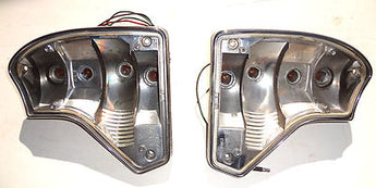 Vintage 1980s Jaguar XJ6 Right & Left Tail Lamp Chrome Light Blinker Assembly