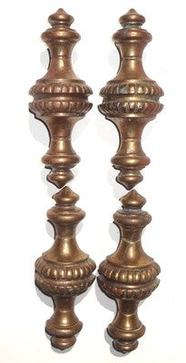 Vintage ART DECO Copper CABINET Drawer Pull Handle HARDWARE / Set of 4