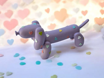 New Resin Valentine Purple LOVE Heart Balloon Dog Statue Figurine Room Decor