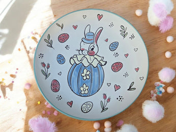 New Retro Bunny Rabbit Large Easter Bunny In Egg Dinner Plate Dinning