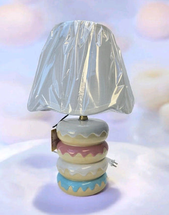 New Fun Stacked Dounut Modern Pastry Purple Pink Lamp Desk Light Office Bedroom