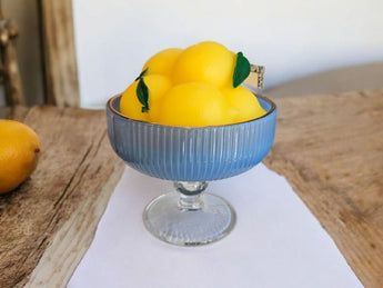 New Coastal Collection Nautical Beach Bowl Of Lemons Fruit Candle