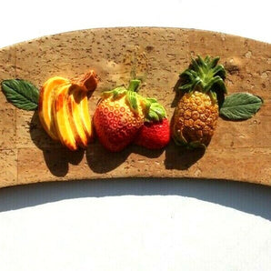 VTG Women's 1980's - 1990's Leather Rope Belt Fruit / Cork Decoration Hardware