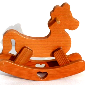 Vtg Robert Raikes Nursery Miniature Rocking Horse Bear Brown Wooden Furniture