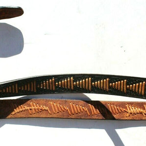 Vintage Men's Western Cowboy Rodeo Brown Arrow Leather Belt Size 42 NOS