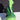 Vintage 1957 Ceramic lady In Green Dress W/ Umbrella Figurine Statue 