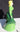 Vintage 1957 Ceramic lady In Green Dress W/ Umbrella Figurine Statue 