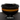 Vintage Antique Black Amethyst Glass Bowl W/ Orange Stripe Dish
