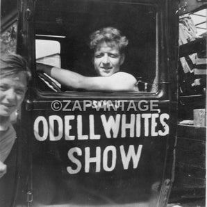 Vtg 1920 Odell Whites Show Carnival Circus Trailer Performer Truck Photo #2803