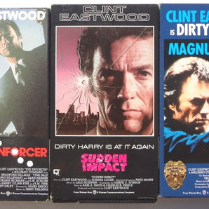 LOT Of 3 CLINT EASTWOOD VHS Tapes THE ENFORCER Sudden Impact MAGNUM FORCE 