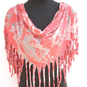 NEW Pink / Salmon WOMENS BUTTON UP / Over Shoulder TRENDY Scarf 