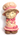 VTG 1970s Big Bonnet Girl Figure BABY Kitsch BROWN Hair Ceramic Statue Flowers