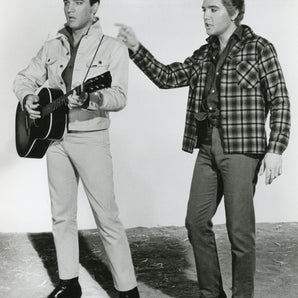 Vtg RARE Black & White Photo - Double Elvis In MGM's Kissin Cousins