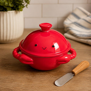 New Red Crab Seafood Coastal Mini Baker W/ Spreader Party BBQ Kitchen
