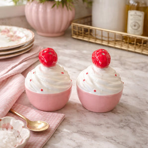 New Valentines Day Cupcakes W/ Strawberries Salt & Pepper Shakers Dinning Set