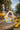 New Blue / Yellow Lemon Motifs Basket Bag Ceramic Flower Vase Room Decor