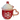 New Christmas Red Snowflake Heart Coffee Cup Mug W/ Peppermint Whipped Cream Top