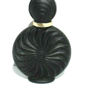Vtg Art Deco Art Nouveau Matte Black GLASS Perfume Swirl Bottle Bathroom Decor