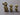 Vintage 3 Mini Miniature Bass Owls Figurine Statue Glass Eyes